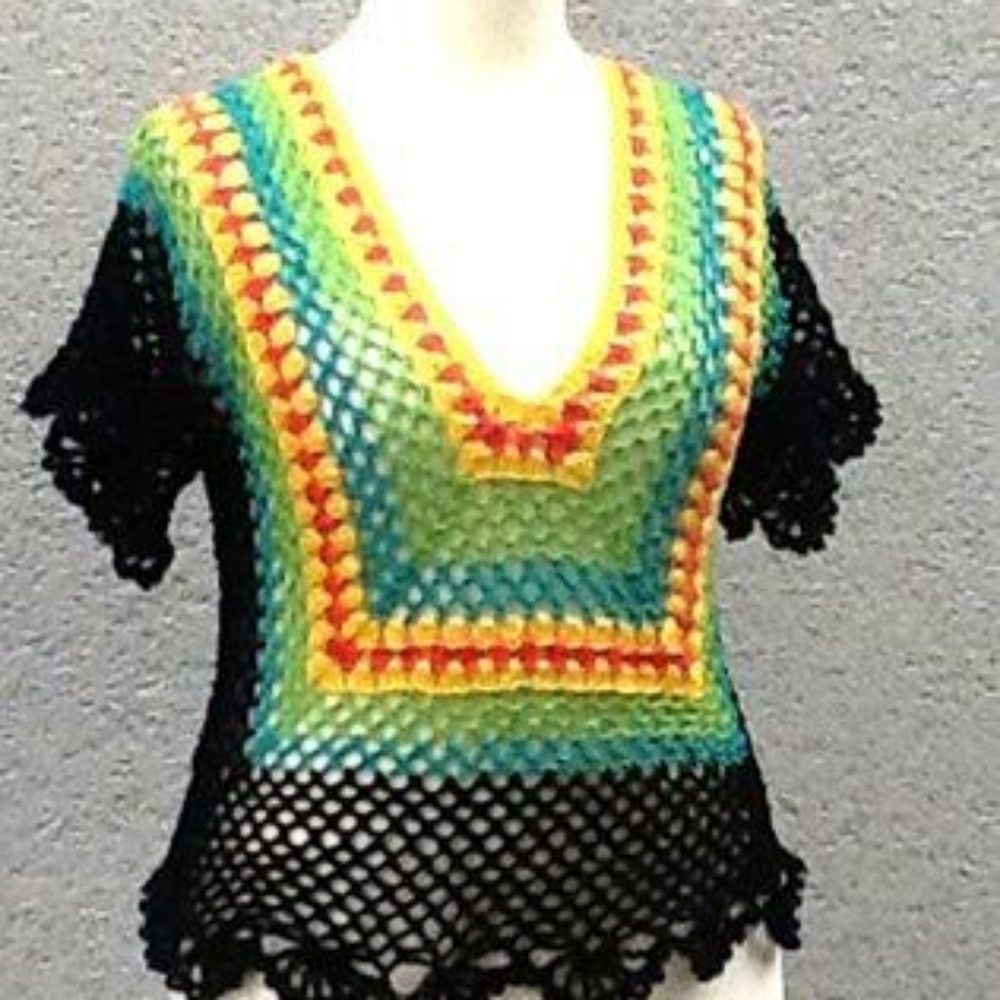 Spring Summer crochet blouse handmade
